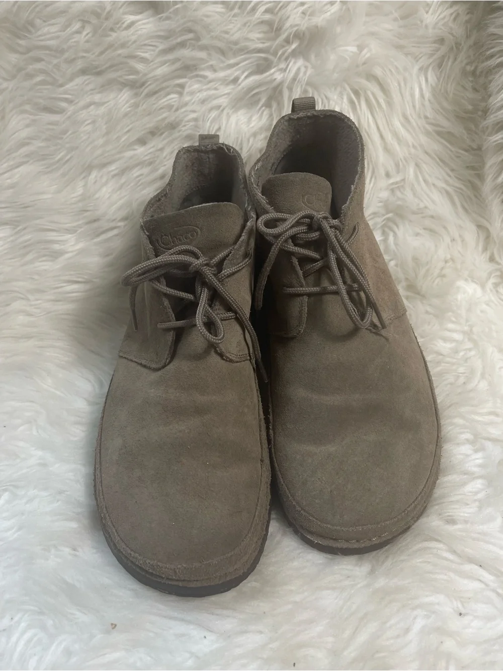 Chaco leather Suede khaki Lace-Up Chukka Boots rubber brown soles SZ11